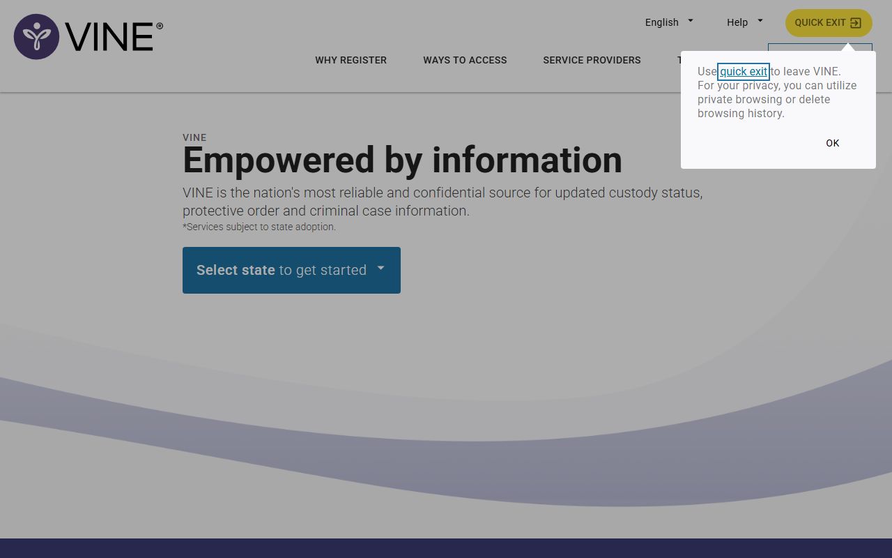 VINELink custody lookup for Perquimans County jail mugshots and inmate status